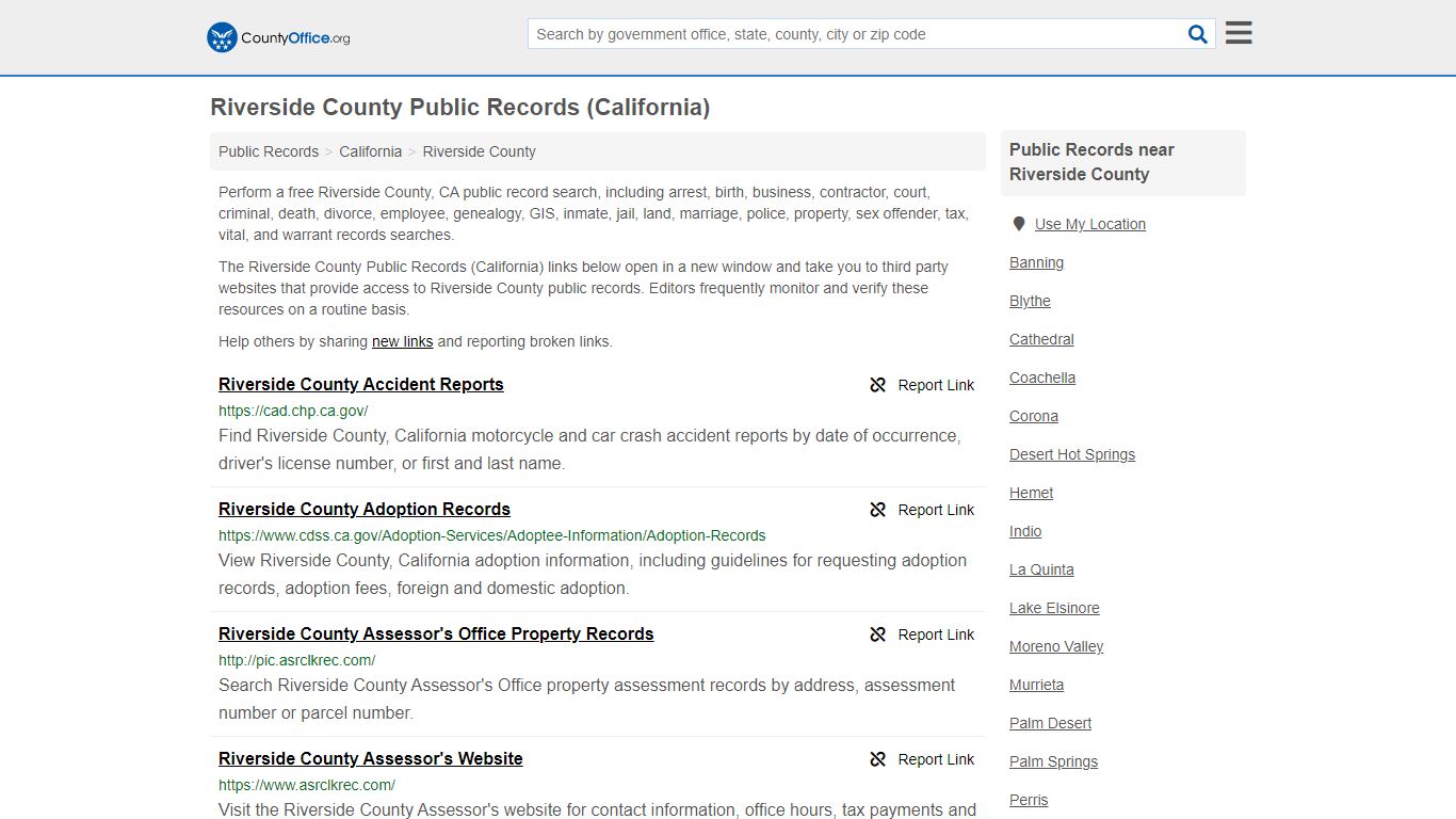 Public Records - Riverside County, CA (Business, Criminal ...