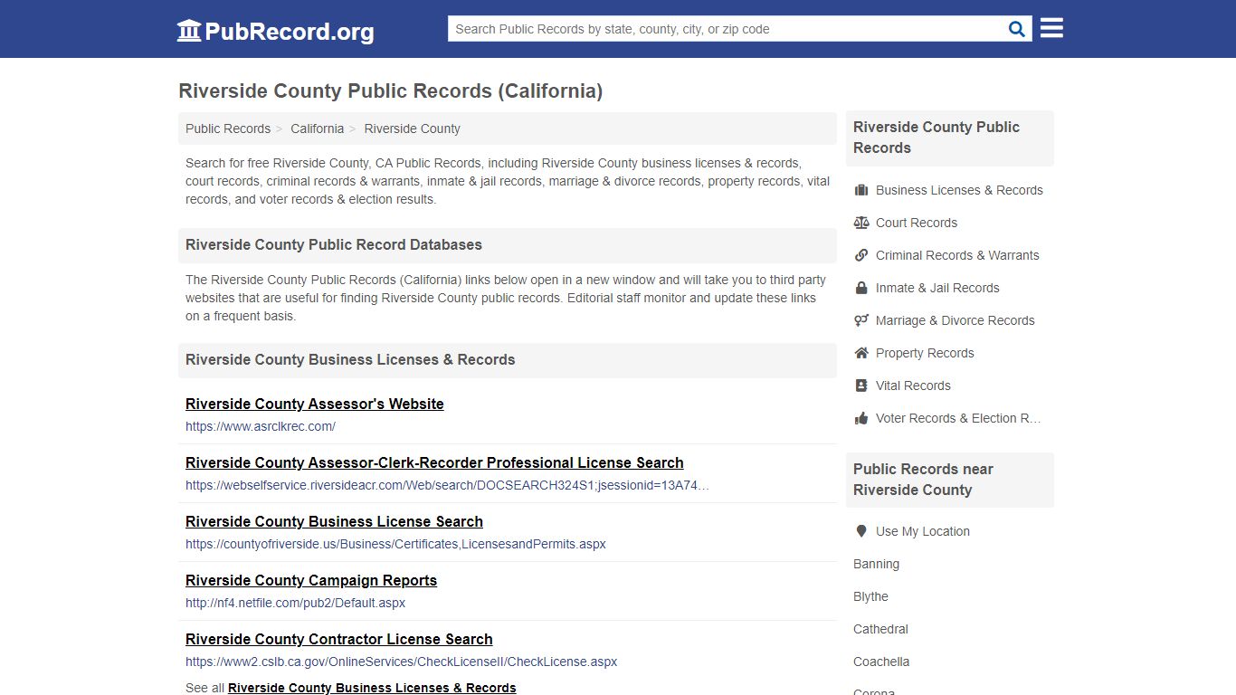 Free Riverside County Public Records (California Public ...