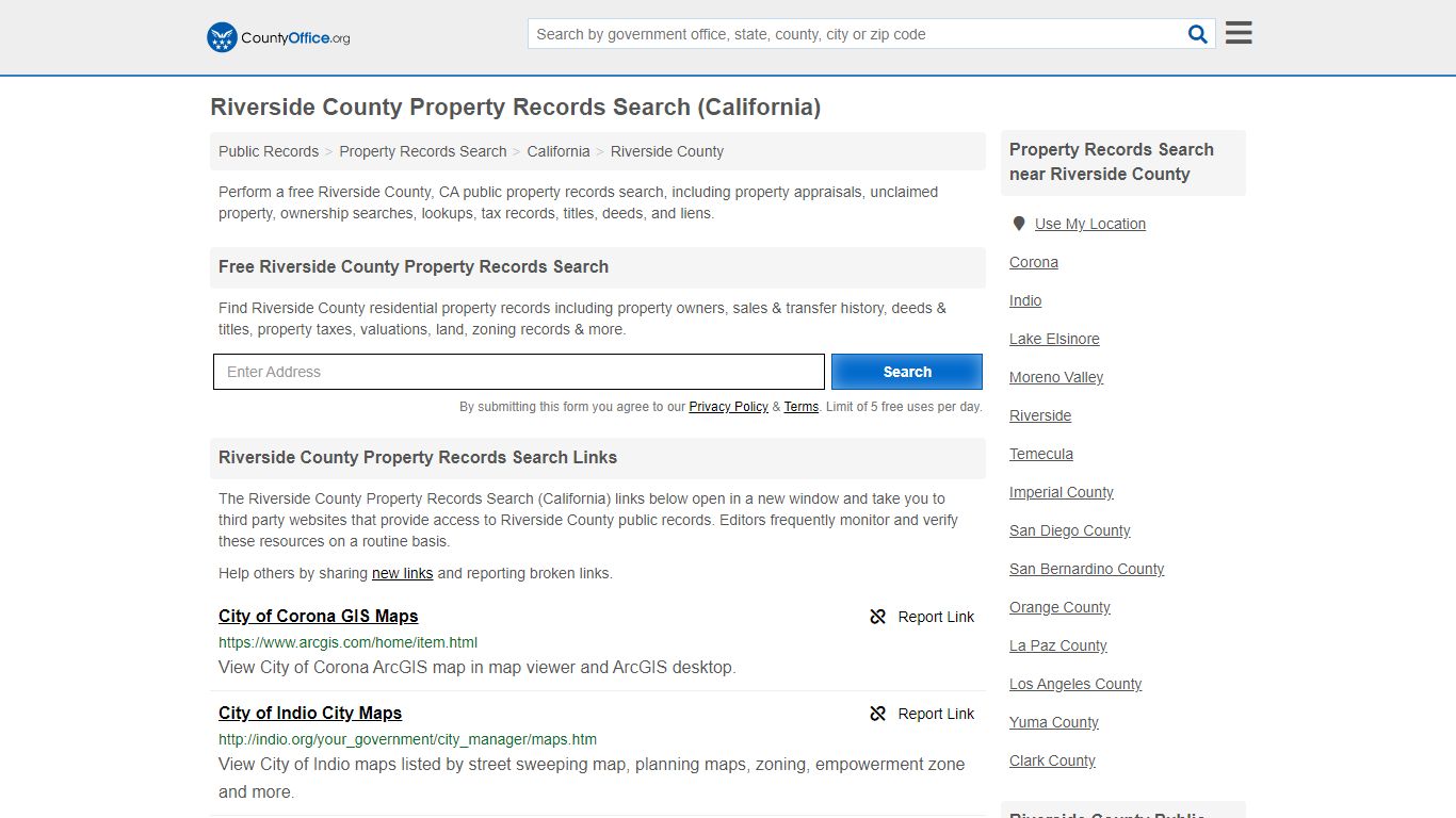 Property Records Search - Riverside County, CA ...